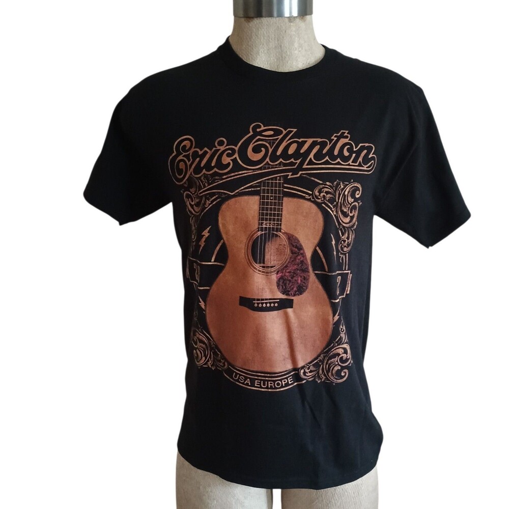 Eric Clapton 2022 North America Europe Tour Black Graphic T-shirt Mens M